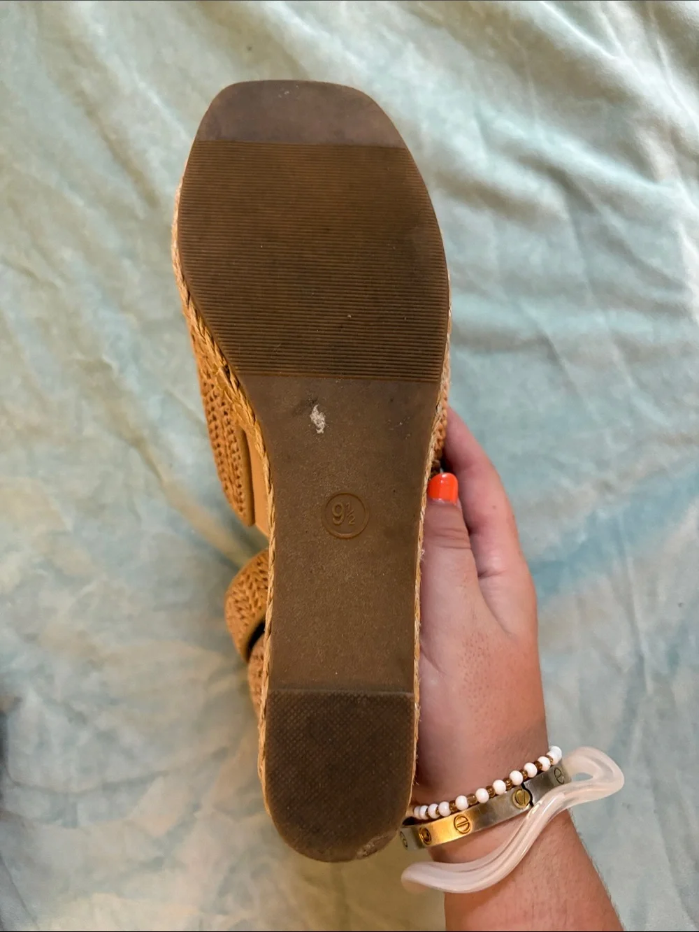Universal Thread Tan Woven Cork Espadrille Wedges
